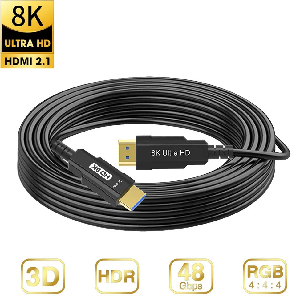 

8K Real Fiber Optic Cable HDMI-compatible 2.1 8K@60Hz 4K@120Hz High Speed 48Gbps HDCP 2.3 HDR 4:4:4 Video for Xbox PS5 QLED TV