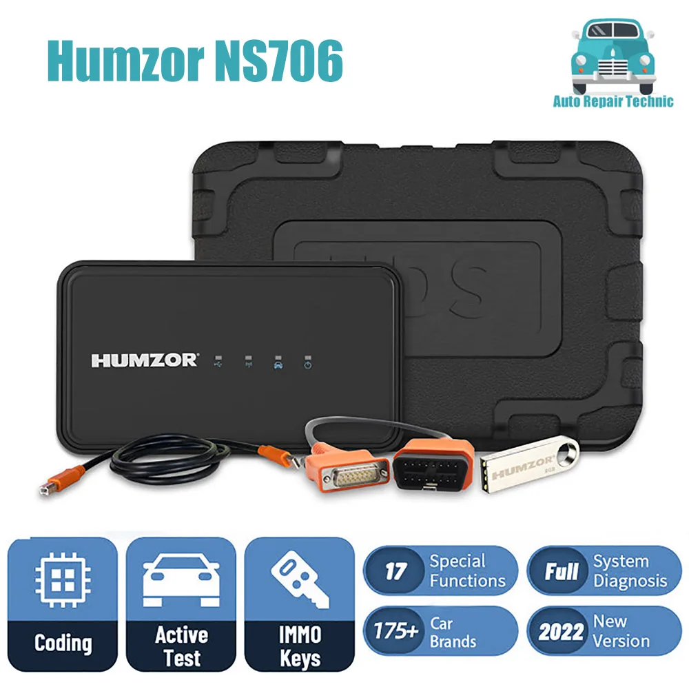 

Humzor NexzSYS NS706 OBD 2 Car Diagnostic Tool Full System ABS Oil Reset SAS SRS Automotive Scanner Free Update iOS & Android