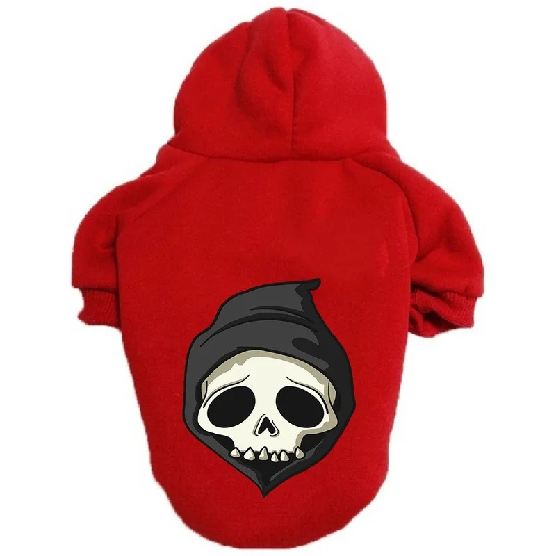 

Fashion Pet Puppy Hoodie Designer Halloween Skeleton Clothes Poodle Brad Yorkshire Pug Large Medium Puppy Coat Bulk Wholesale