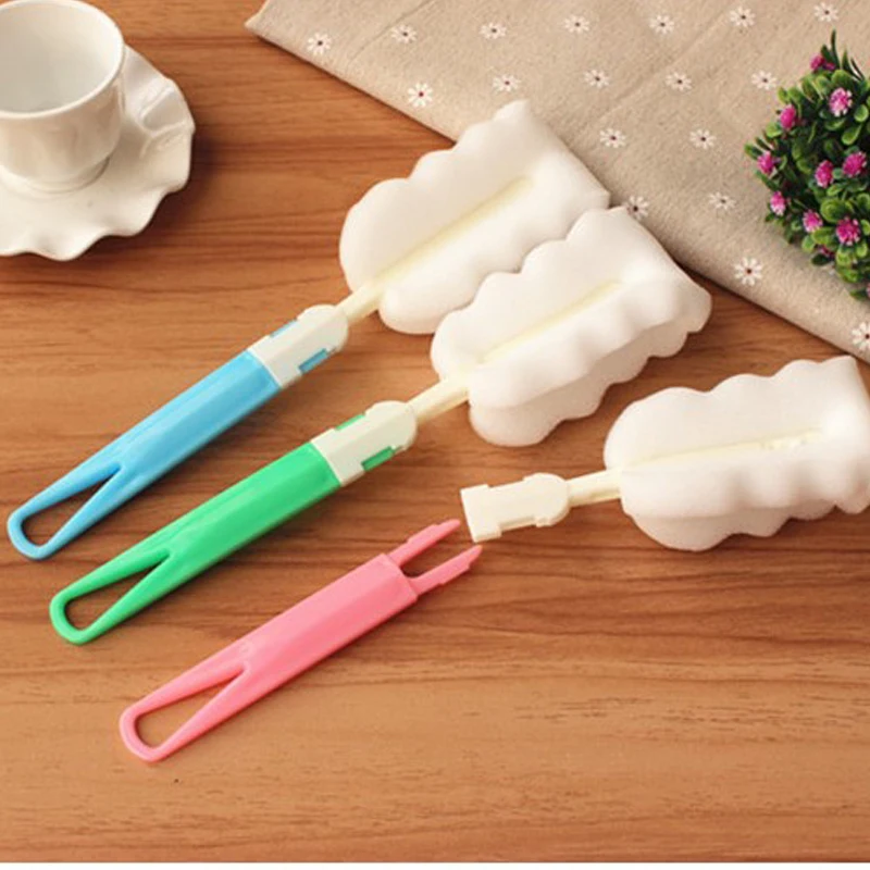 

Soft Sponge Water Bottle Glass Brush Detachable Sponge Cup Brush Long Handle Thermos Cup Brush Cleaning Tool Dormitory Students