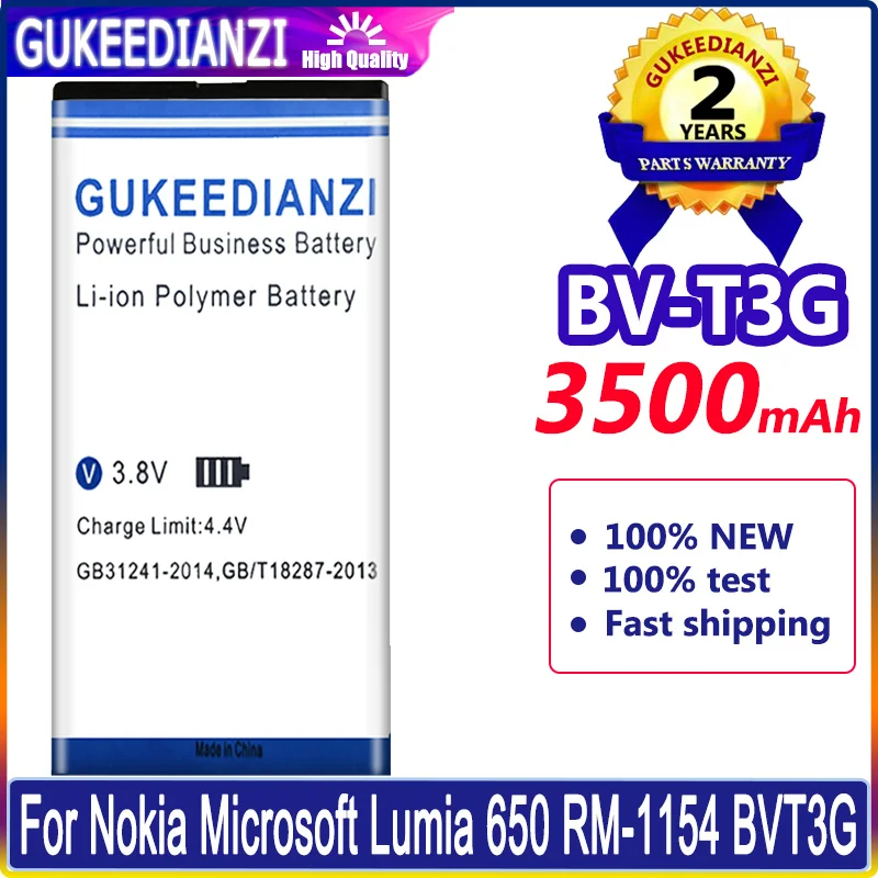 

New Bateria 3500mAh Battery BV T3G BVT3G BV-T3G For Nokia Microsoft Lumia 650 RM-1154 BVT3G BV T3G Lumia650 High Quality Battery