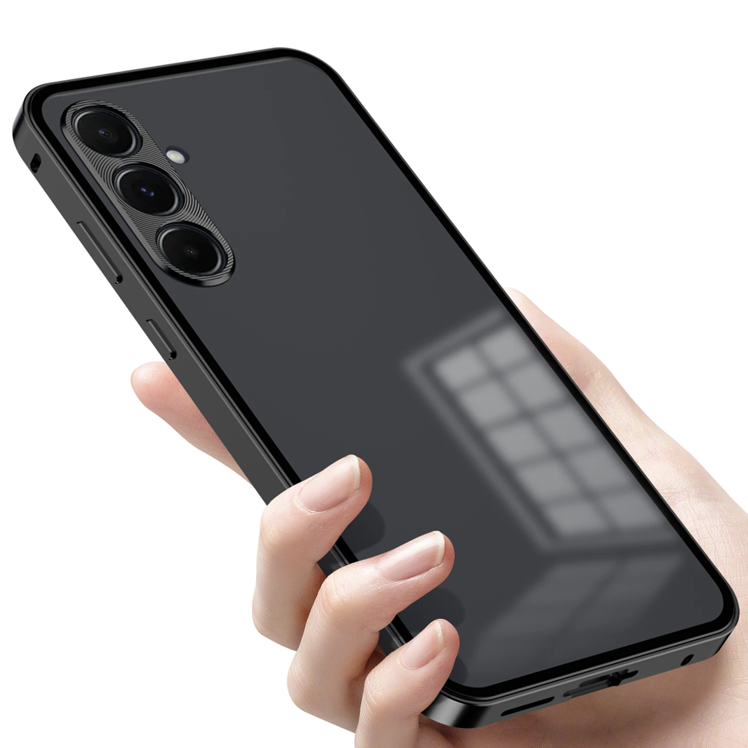 Для Samsung Galaxy A55 A35 A25 A54 S23 FE Чехол Роскошный Металлический Каркас Матовая Акриловая Задняя Крышка Для S24 FE Пружинная Пряжка Бампер Корпус (art.: 3920d1663b3c7) - 3920d1663b3c7