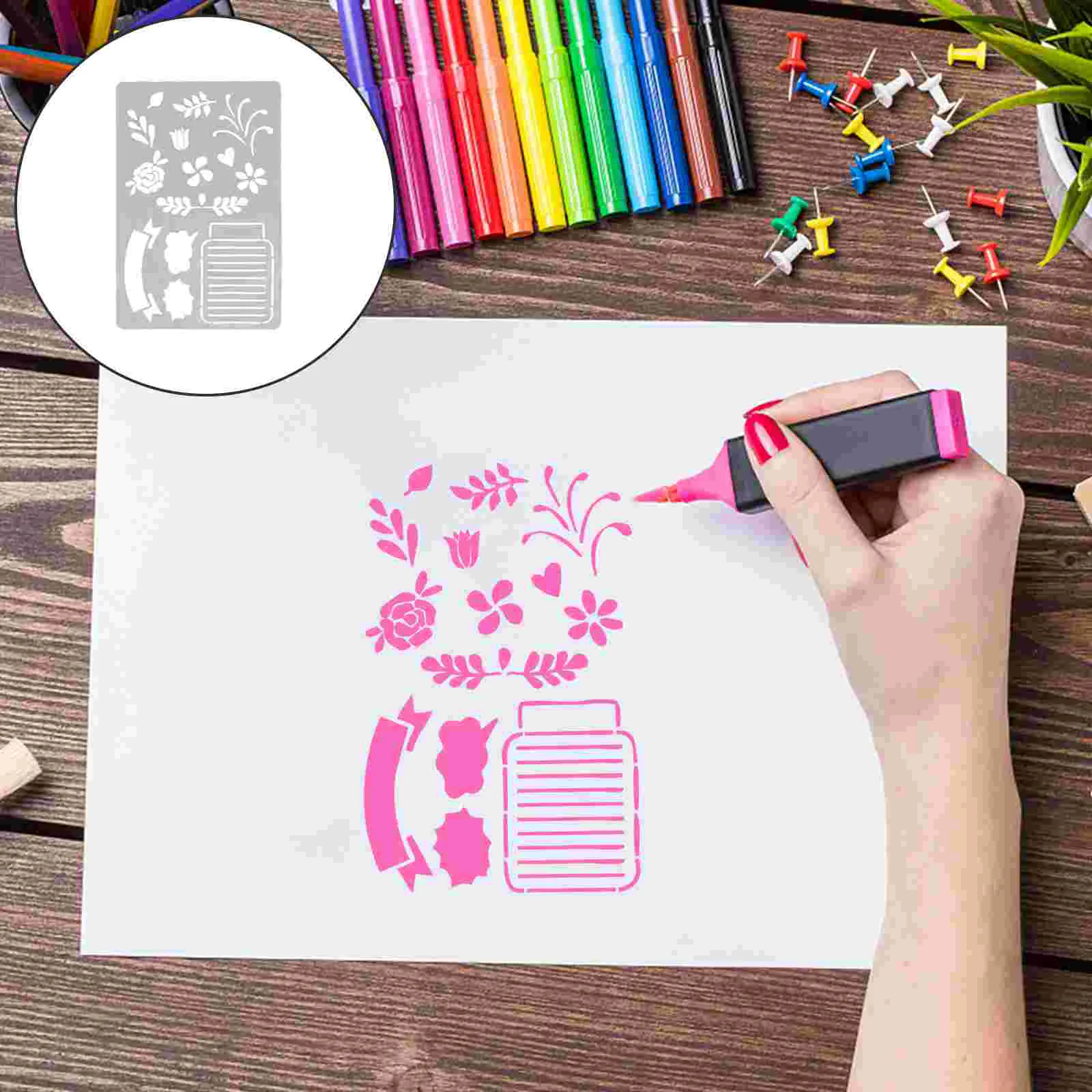 

1 Set Prime Durable Journal Stencil DIY Drawing Stencils Journal Stencil Template
