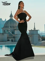 yesexy 2022 summer sexy off shoulder split floor length women maxi party dresses backless elegant evening vestidos dress black