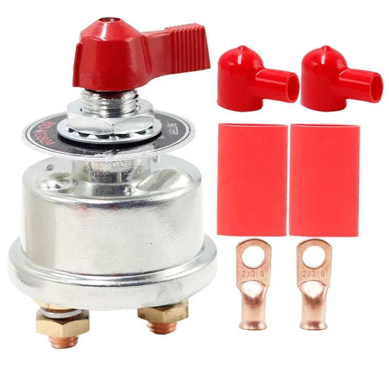 300ARed handleMaster Battery Disconnect Switch 2-Post SPST Kill Cutoff