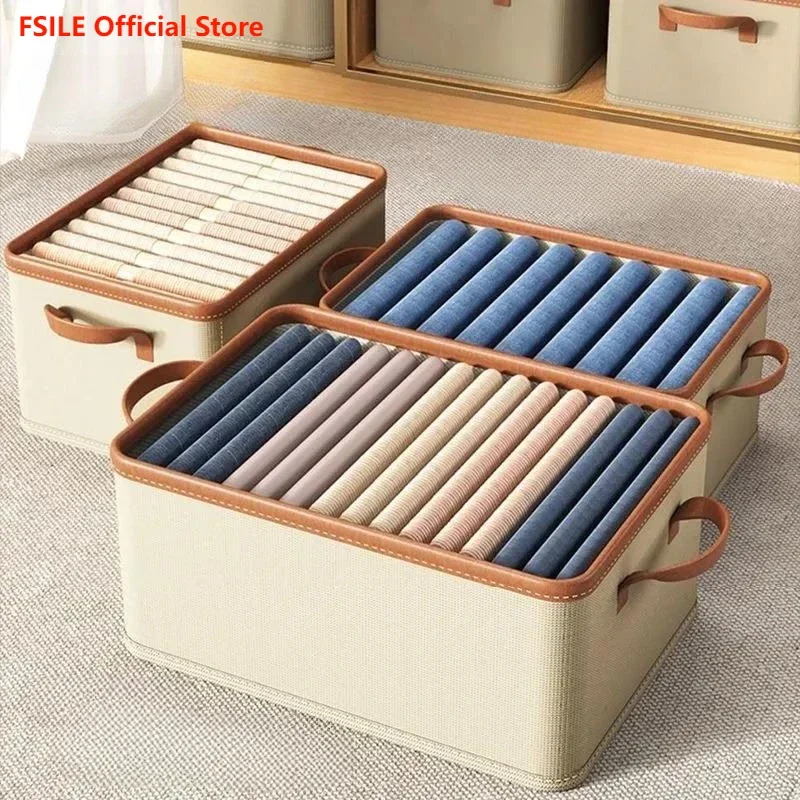 

Clothes and Pants Storage Box, Divided Clothes, Wardrobe Storage Box, Household Jeans, Layered Storage, Artifact Sorting Box