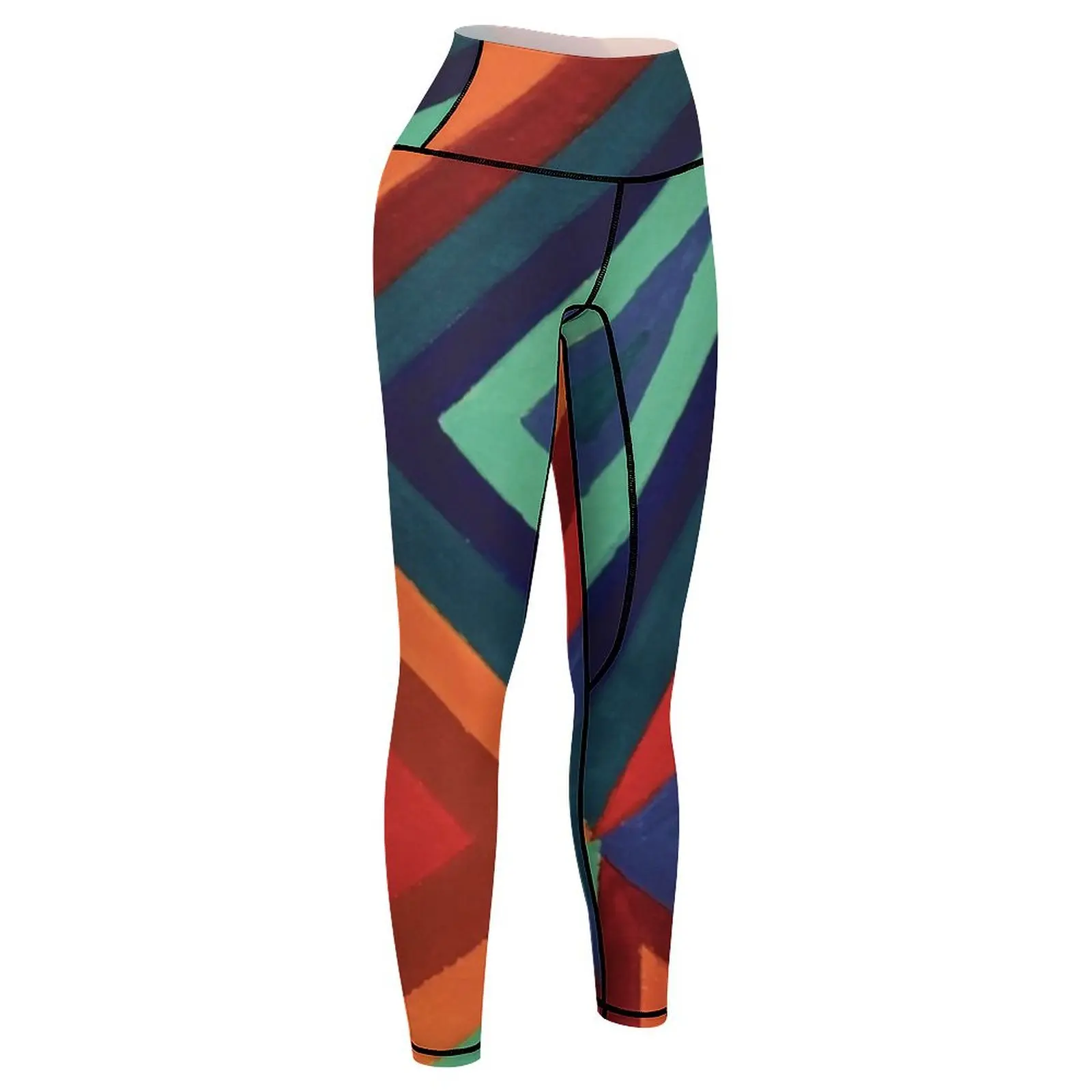Леггинсы с геометрическими треугольниками одежда для фитнеса леггинсы