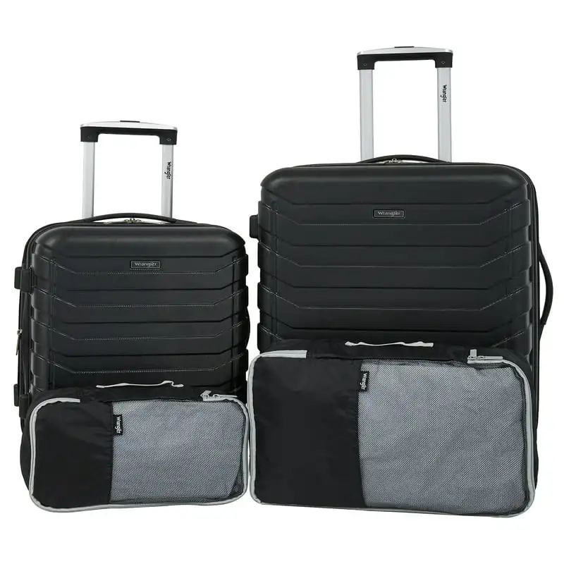 

Bold, Stylish Black Rolling Hardside Piece Luggage Set - Perfect for Travel!