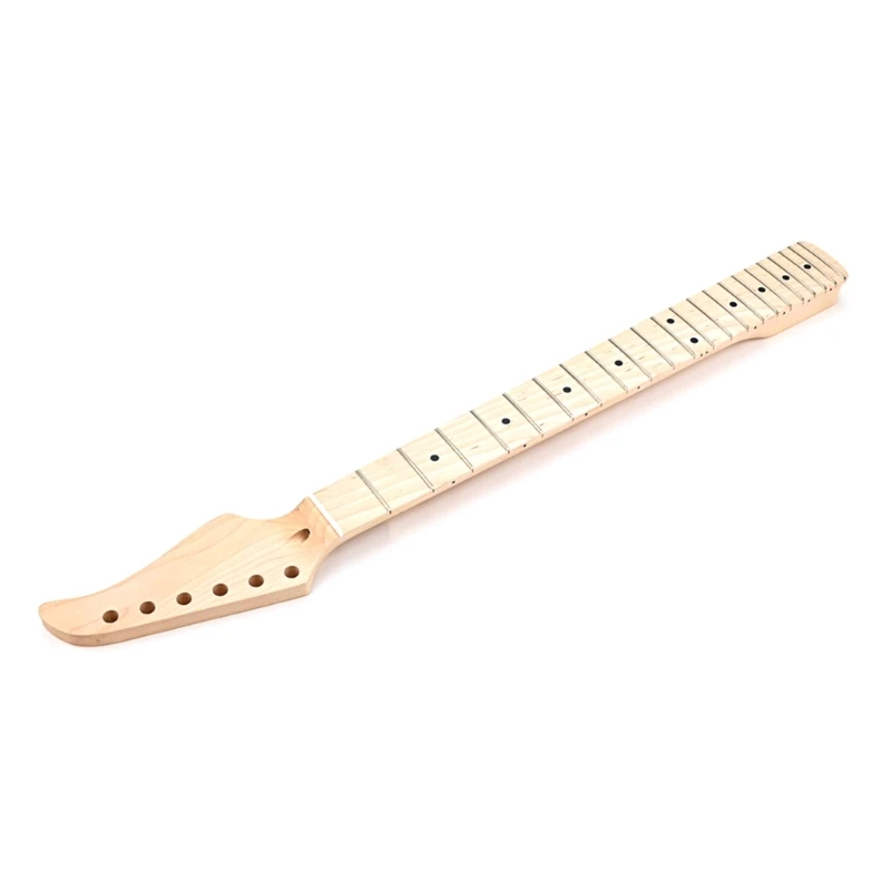 

Electric Guitar Neck 22 Fret Maple Wood Smooth Natural Dot Inlay Guitar Neck Replacement Parts of Musical Instruments