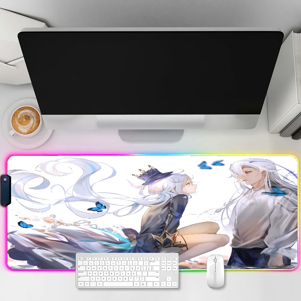 Игровой компьютерный коврик для мыши Furina аксессуары настройки Rgb аниме