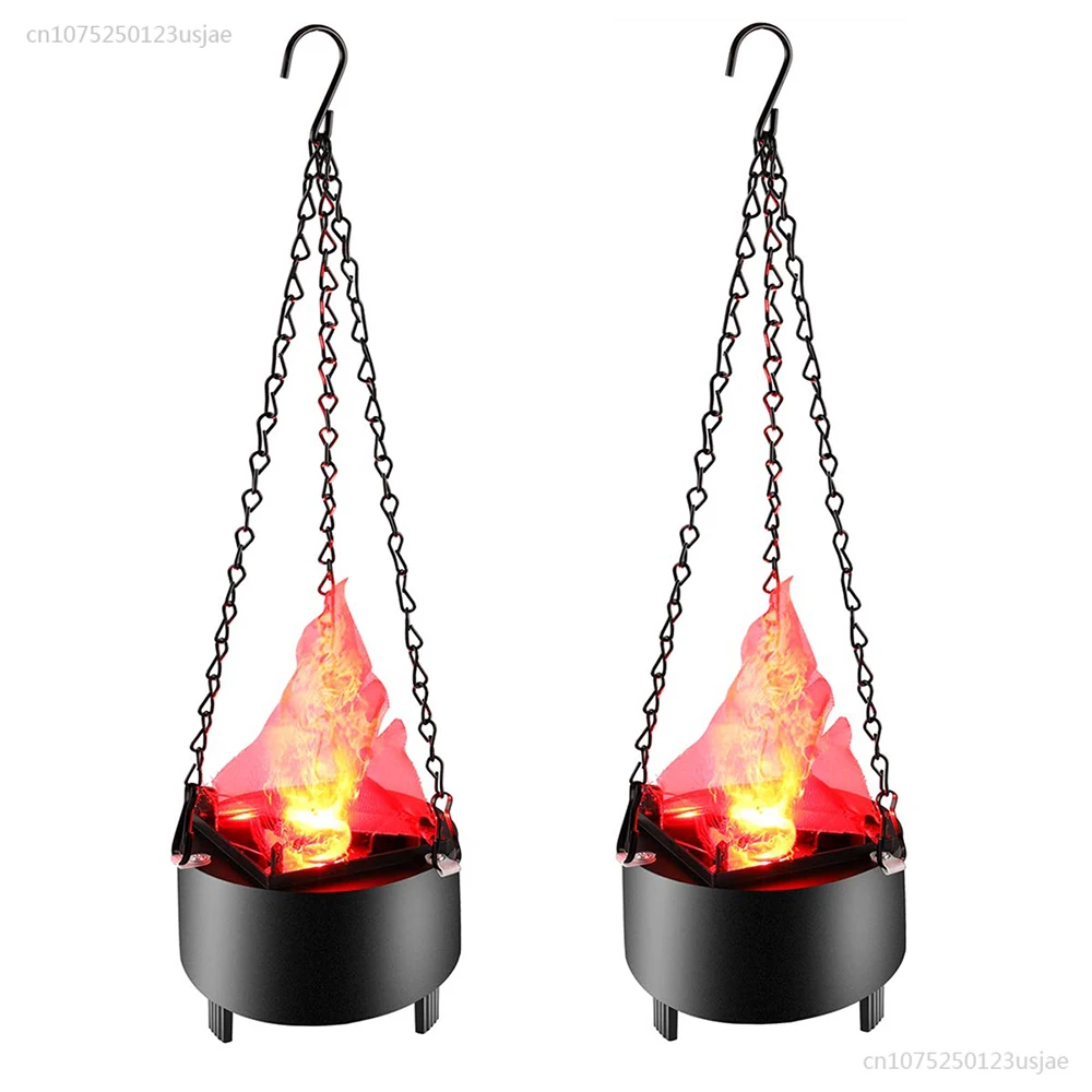 

Simulated 3D Fire Flame Lighting Hanging Brazier Lamp Home Party Night Light for Halloween Christmas Bar Stage Projector Lights