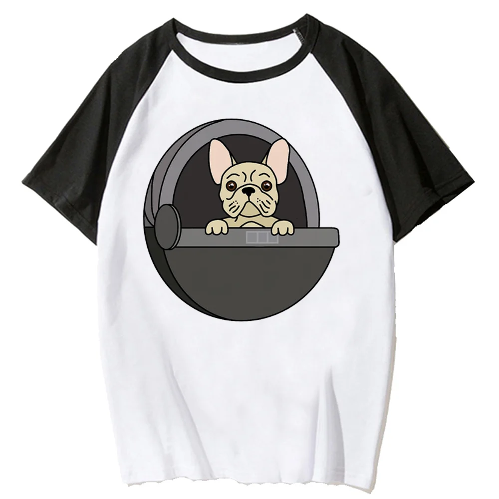 

French Bulldog tshirt women Y2K harajuku top girl designer clothes