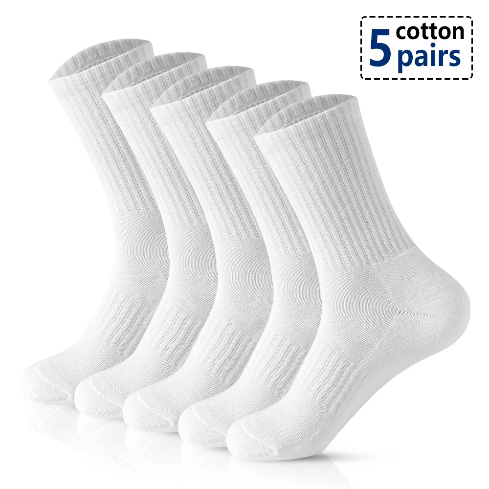 

Men Socks Cotton Breathable Long Business Harajuku Socks Solid Gentleman Sox Sokken Outdoor Sports 5 Pairs/Lot Socks