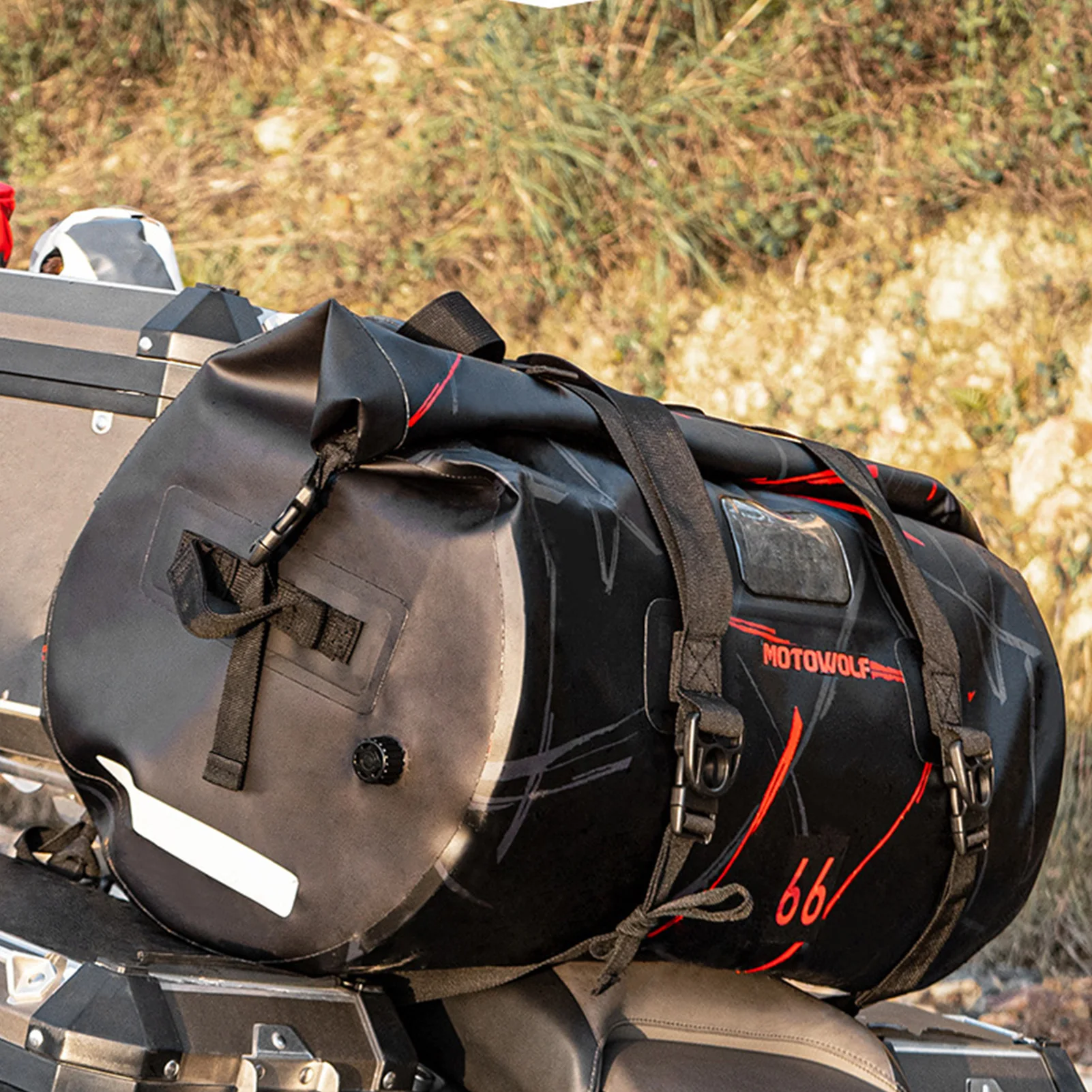 Motorcycle Side Bag Deluxe Hide-Away Tail Trunk Water-Resistant Tear-Resistant Industrial Grade Ballistic Nylon With Adjustable enlarge