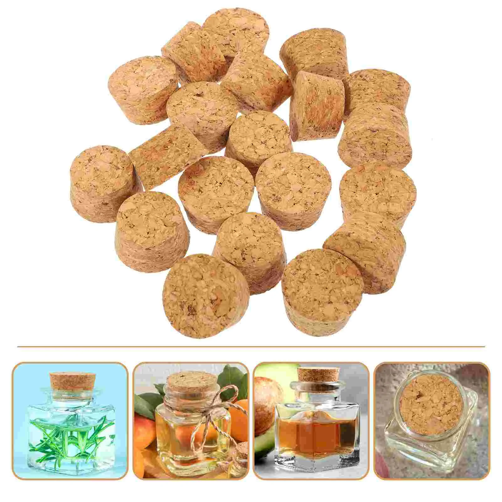 

20 Pcs Wooden Decor Glass Bottle Cork Decorative Crafts Sealing Cover Stopper