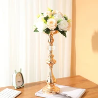 romantic flower vases home gold flower stands metal road lead for event party decoration wedding centerpieces flowers rack