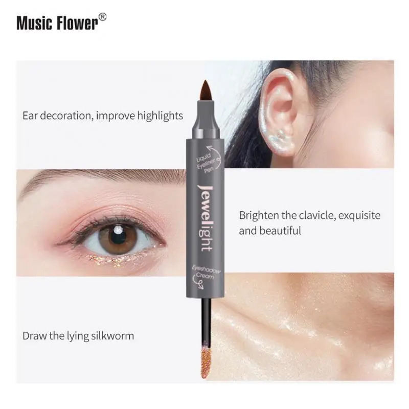 

8 Colors Sparkling Eyes Pearlescent Glitter Liquid Eye Shadow Double Head Design Eyeliner Eyeshadow Colorful Eyeshadow Eye Liner