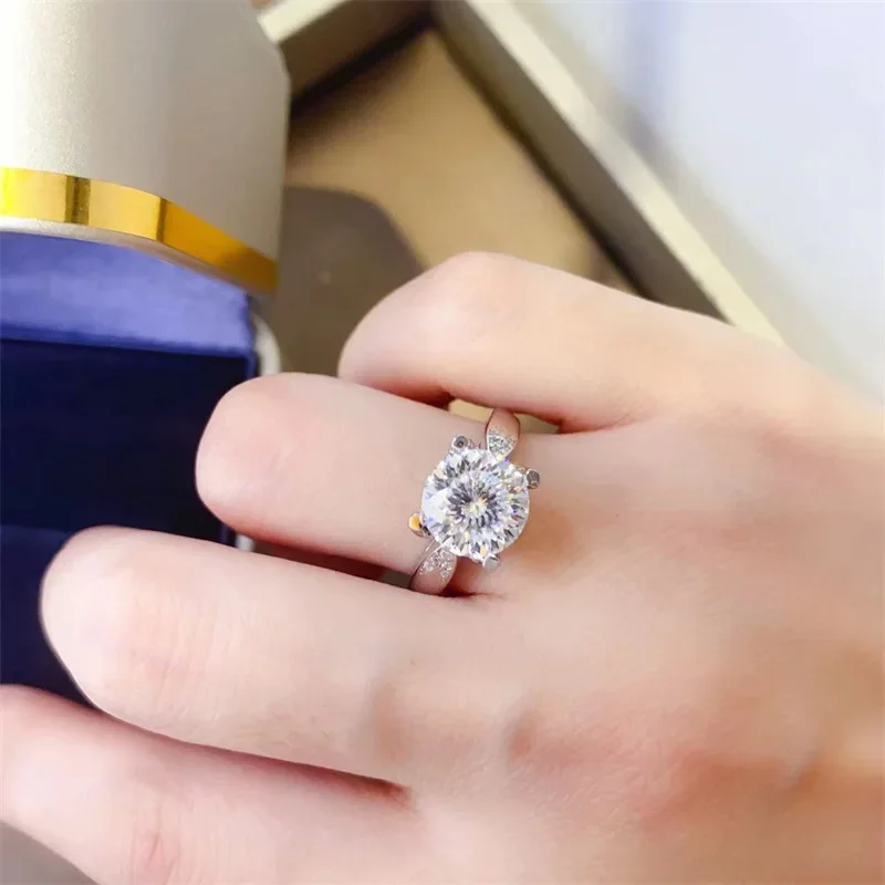 Кольца с муассанитом и бриллиантами 1-3 карата 100 граненая огранка для женщин