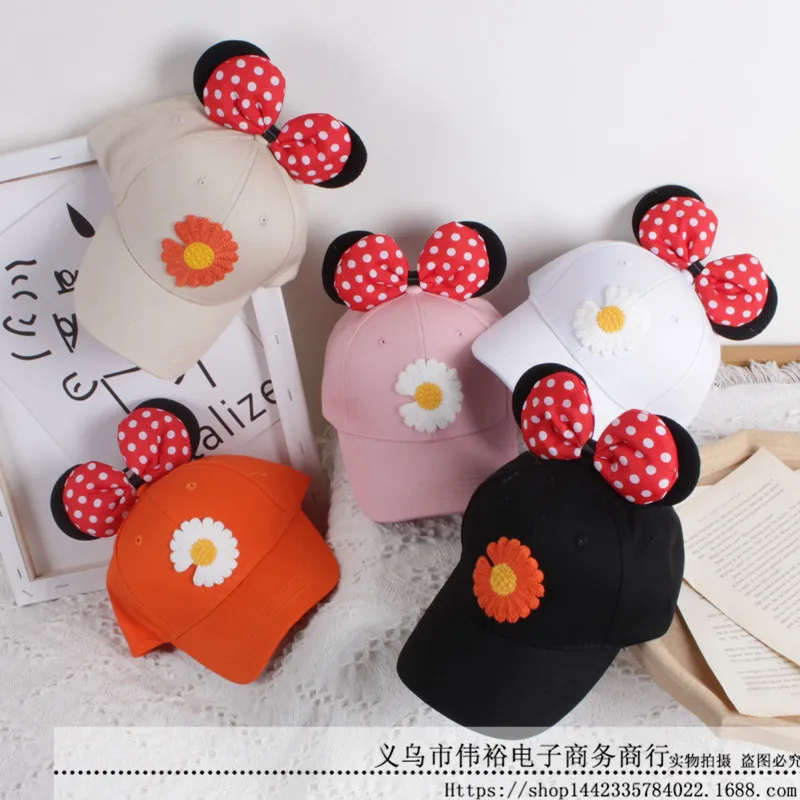 

Kids Baseball Hat Toddlers Adjustable Baseball Cap with Bowknot and Daisy for Girls Boys Sun Hat for Children