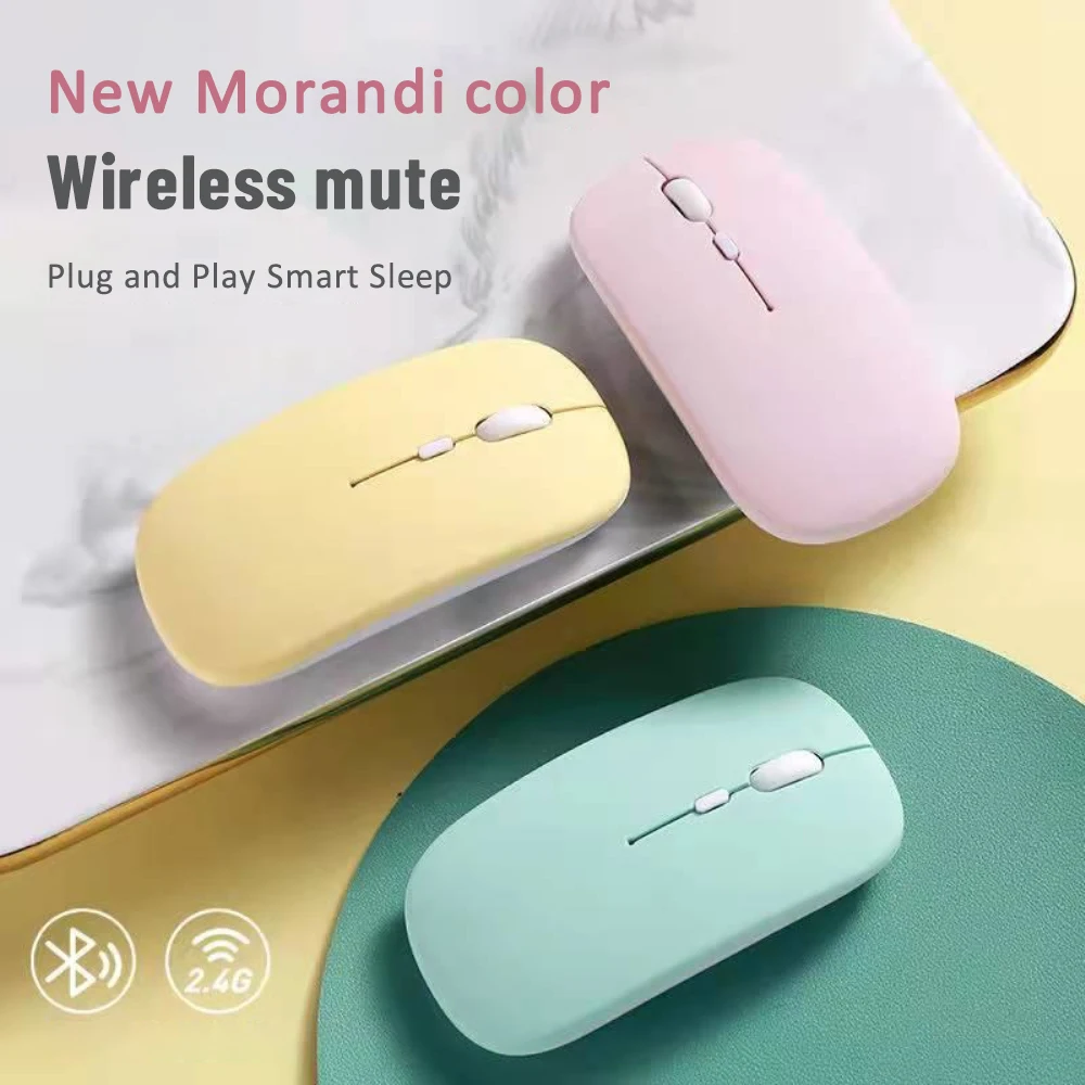 

Разноцветная беспроводная мышь Macaroon, 2,4 ГГц, однорежимная Bluetooth мышь, игровая офисная мышь с аккумулятором для Android, Windows, планшетов, ноутбуко...