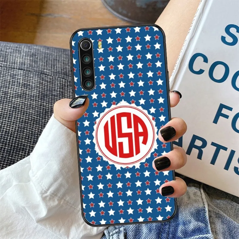 Чехол с американским флагом США для телефона Xiaomi Redmi Note 11 10 9T 8 7 Pro 9 9A 9C 6 мягкий