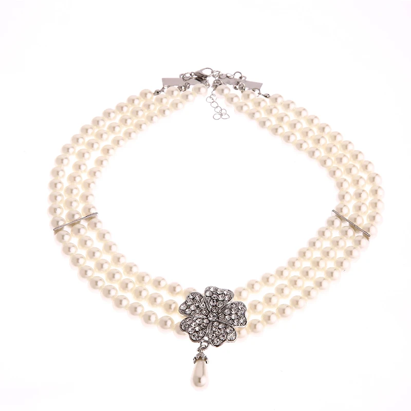 1920s Women Flapper Dress Cosplay Accessories Set GATSBY CHARLESTON Pearl Necklace Earings Bracelet 3pcs for Wedding Party |