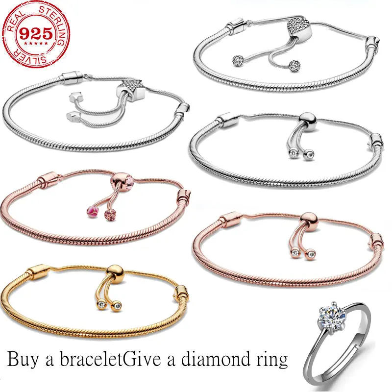

Hot Sale High Quality Real 100% 925 Sterling Silver pan bracelet Love heart bracelet For Women Fit Original DIY Charm Jewelry