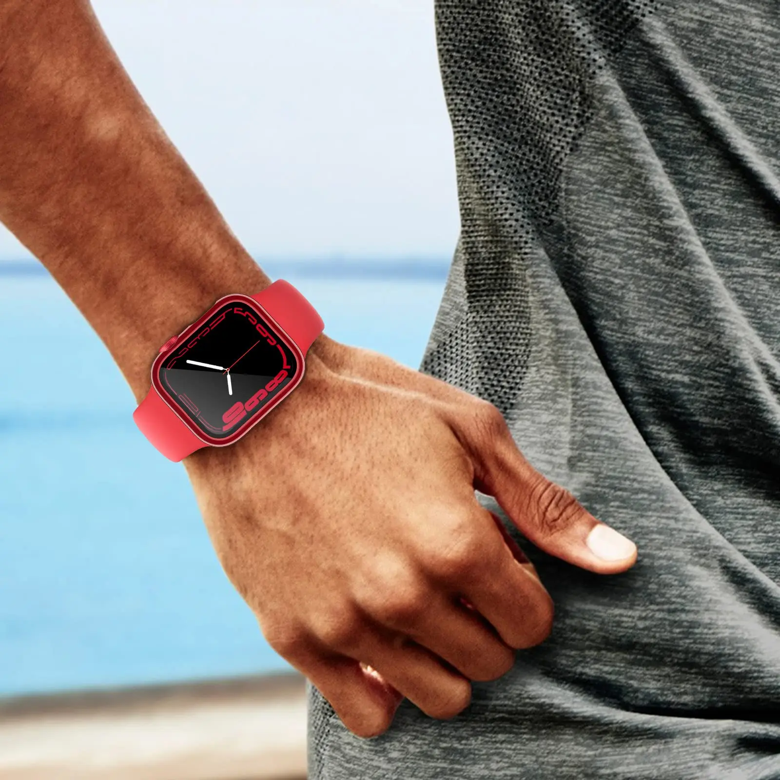 Стекло + крышка для Apple Watch чехол 45 мм 44 40 41 42 38 покрытая защитная пленка экрана iWatch