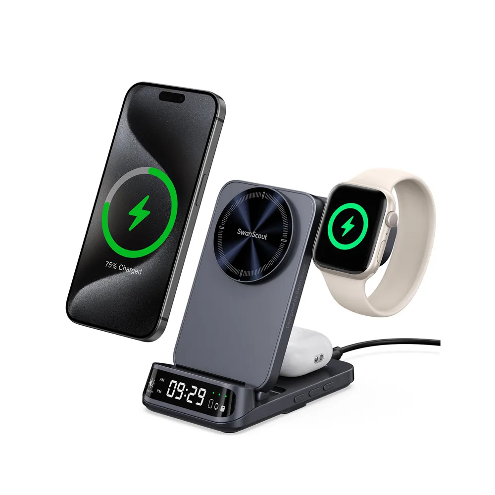 Беспроводное зарядное устройство SwanScout 708M для iPhone 16 15 14 13 12 магнитная зарядная