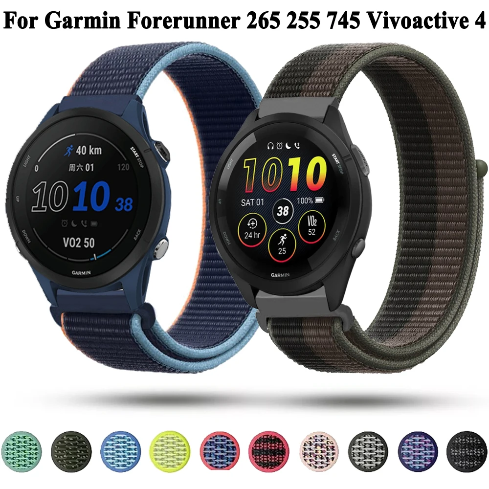 

Ремешок нейлоновый для смарт-часов Garmin Forerunner 265, 22 мм