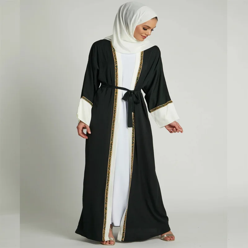Women Muslim Coat Long Dress Abaya Dubai Cardigan Muslim Robes Kimono Abrigo Mujer Largos Musulmana Tunic