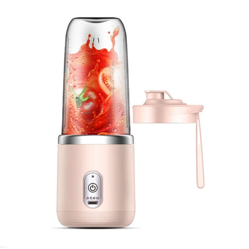 

Portable Juicer Blender 300Ml Electric Fruit Juicer USB Charging Lemon Orange Fruit Juicing Cup Smoothie Blender Pink A