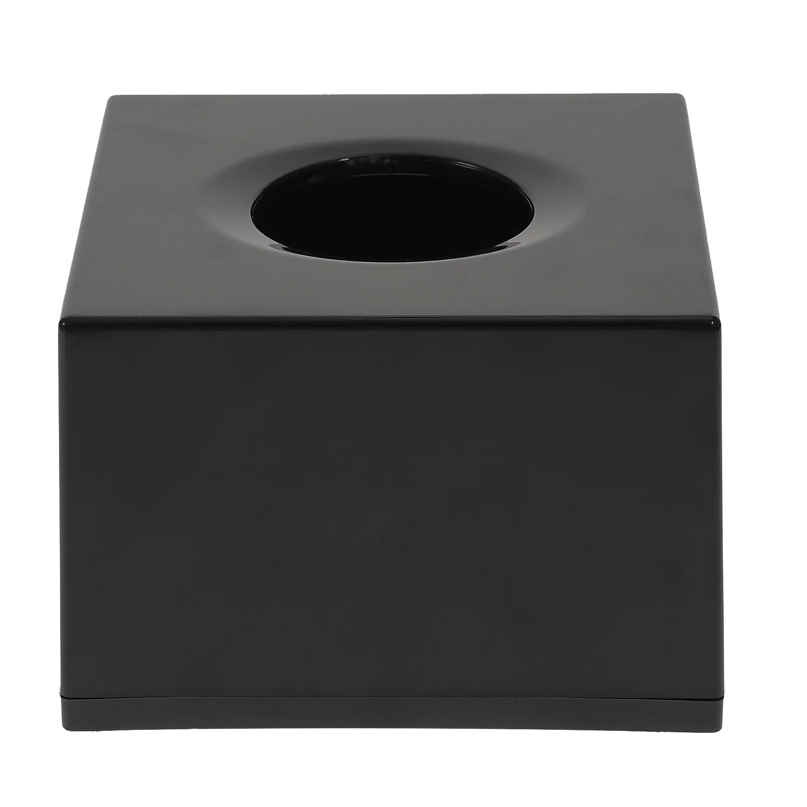 

ABS Tissue Box Wooden Cube Paper Holder Napkin Case for Hotel Car Restaurant (Black)