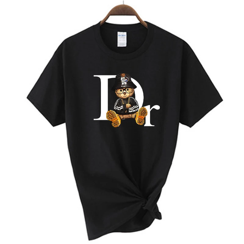 

Summer Mens T-Shirt Cotton Tshirt 2023 Fashion Casual Streetwear Male Short Sleeve O-neck Shirt Luxury Brand Women Tee Tops