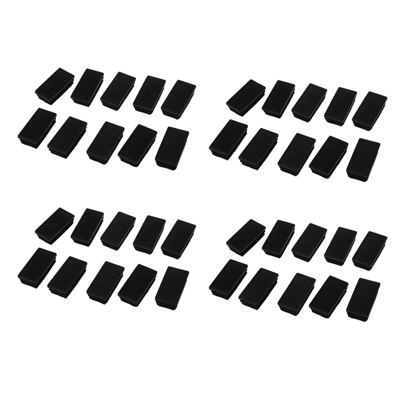 

Plastic Rectangle Tube Inserts End Blanking Cap 25X50mm 40 Pcs Black