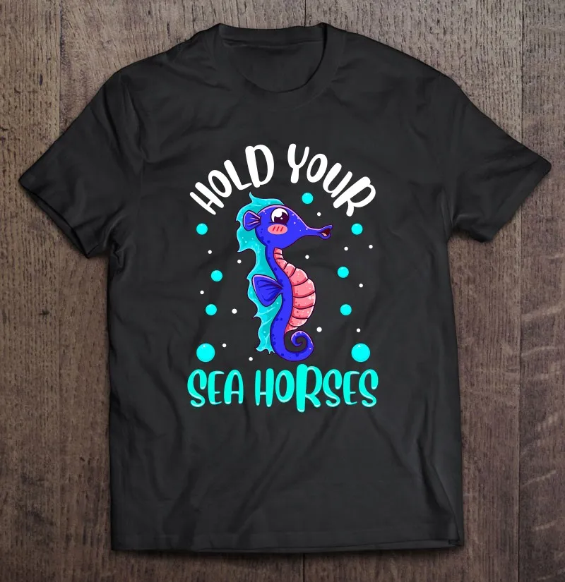 

Футболка унисекс оверсайз с надписью «Hold Your Sea Horse»