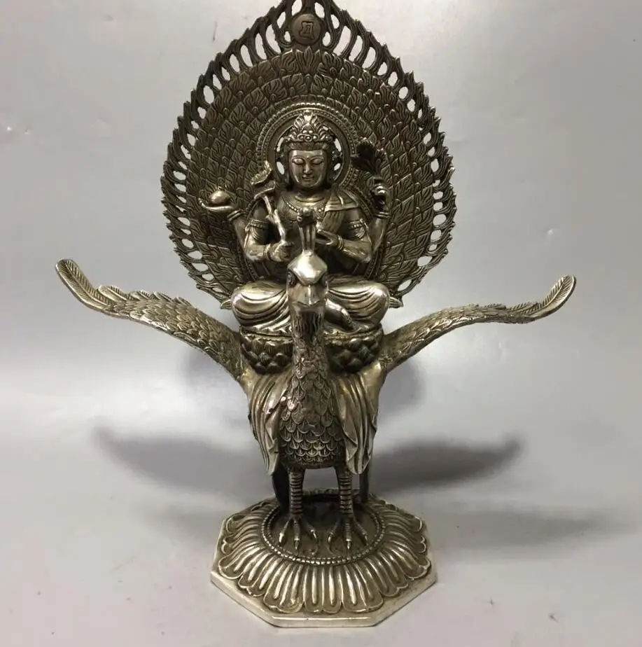 

Коллекция Archaize, белый медный Павлин мин Ван, настольные украшения для дома, статуя