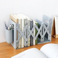 Bookshelf With Pen Holder Retractable Bookends Desk Organizer Adjustable Shelves Book For Home Office Accessories Retractable