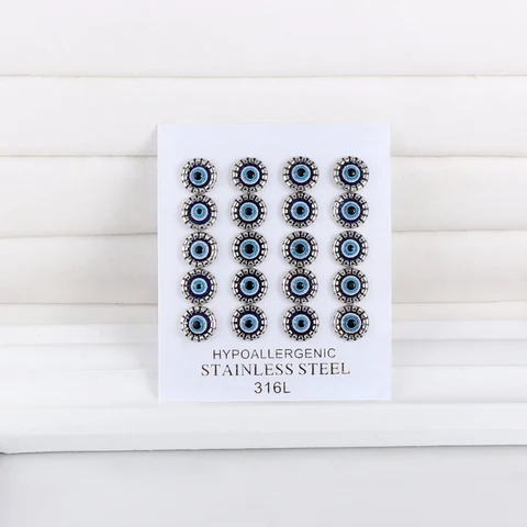 10 пар, женские и мужские серьги-гвоздики из нержавеющей стали