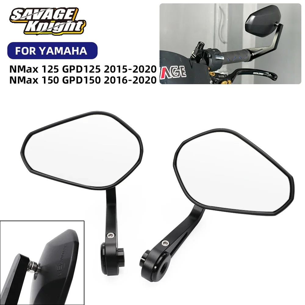 360 ° nouvelle Regulated Bar End Side Mirrors For YAMAHA Nmax 125 150 GPD125 GPD150 N-max N Max 2015-2020 Kierownica Lusterko wsteczne E9
