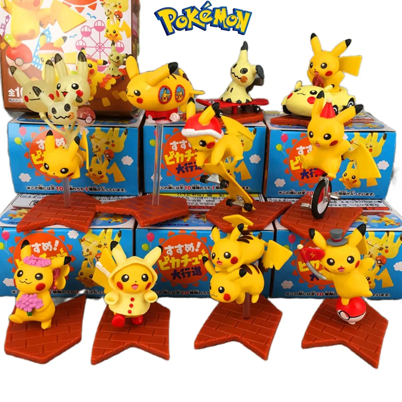 

10Pcs/Set Pokemon Anime Figure Toys Cake Car Decoration Ornaments Action Pikachu PVC Figure for Children Birthday Toy Gifts