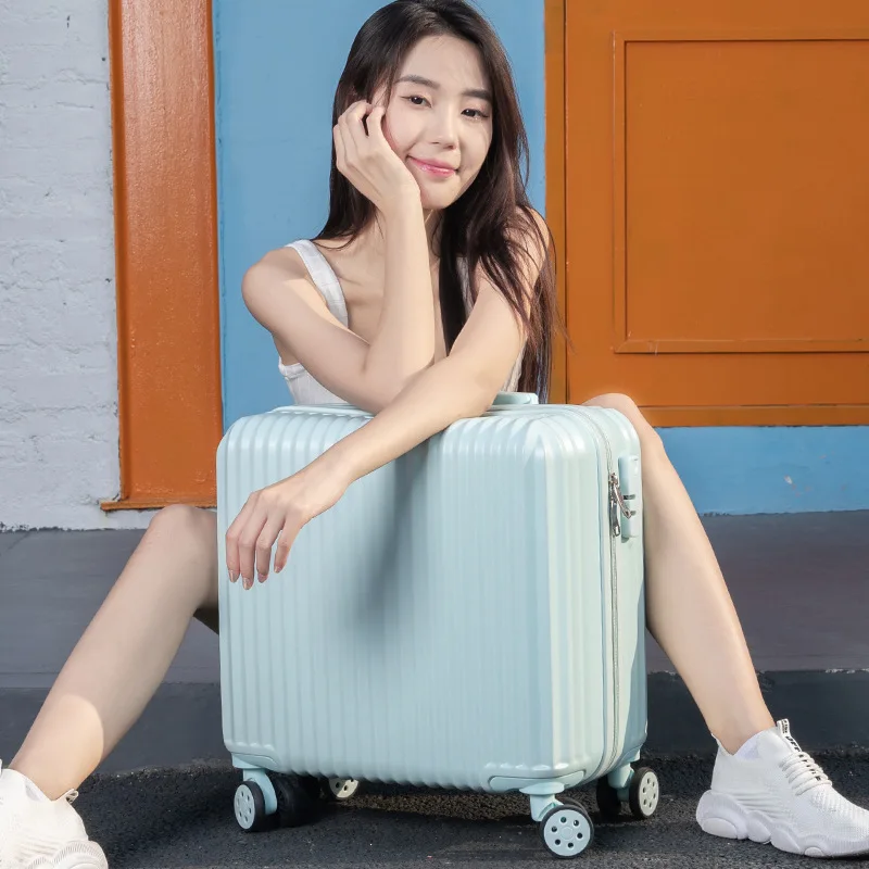 18 Inch Solid Color Mini Cute Boarding Travel Portable Case Password Trolley Case