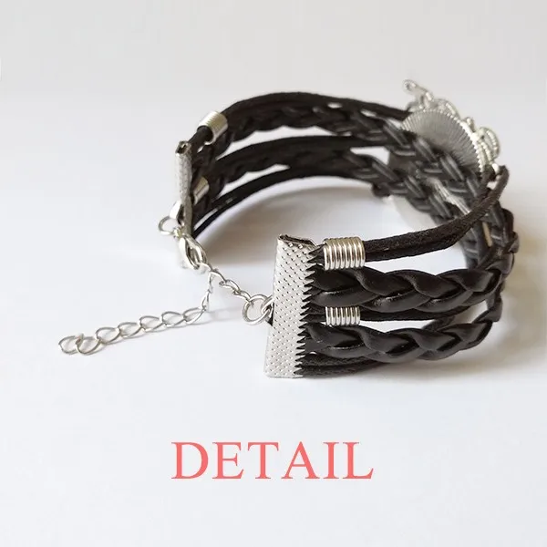 No Smoking Warning Symbol Bracelet Love Accessory Twisted Leather Knitting Rope Wristband | Украшения и аксессуары