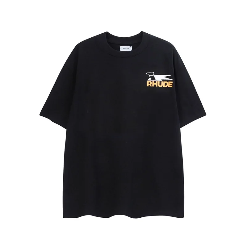 

Rhude 2023ss New Spring And Summer Monogrammed Cotton High Quality Oversize Round Neck t-Shirt Free