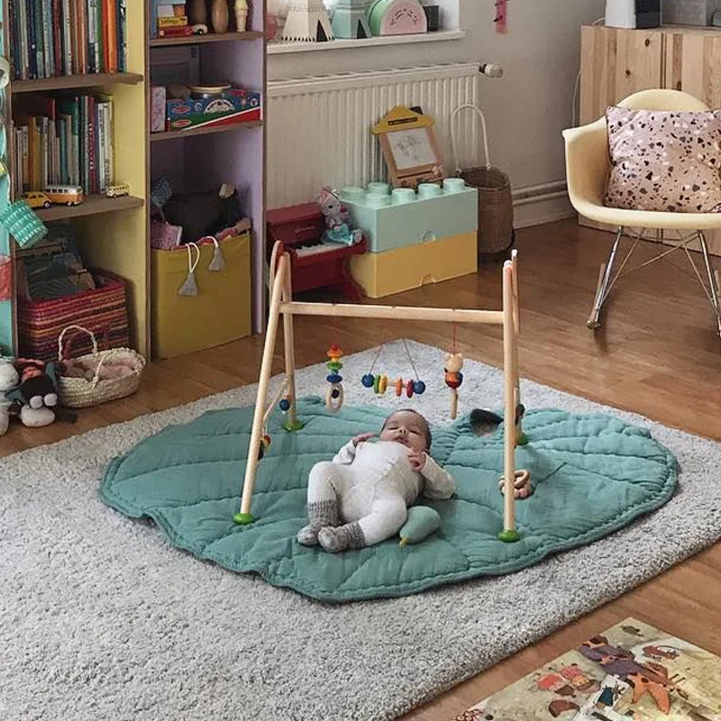 

Baby Floor Carpet Soft Cotton Play Mat Rug Crawling Pad Blanket Love Leaf Children's Floor Mat Cushion Children Room Decoration