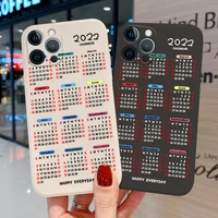 2022 calendar phone case for iphone 11 12 13 pro max mini x xr xs max 10 tpu shockproof back cover iphone 7 8 plus 6 6s se 2020