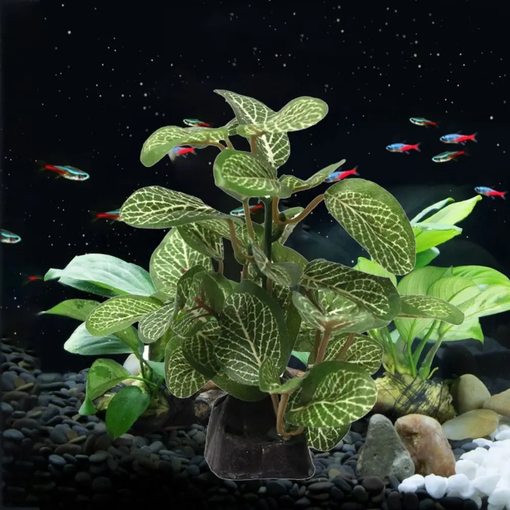 Simulated Realistic Underwater for Fish Tank Decor Ficus Tree Turtle Jar Ornament Aquarium Plants Artificial Plants