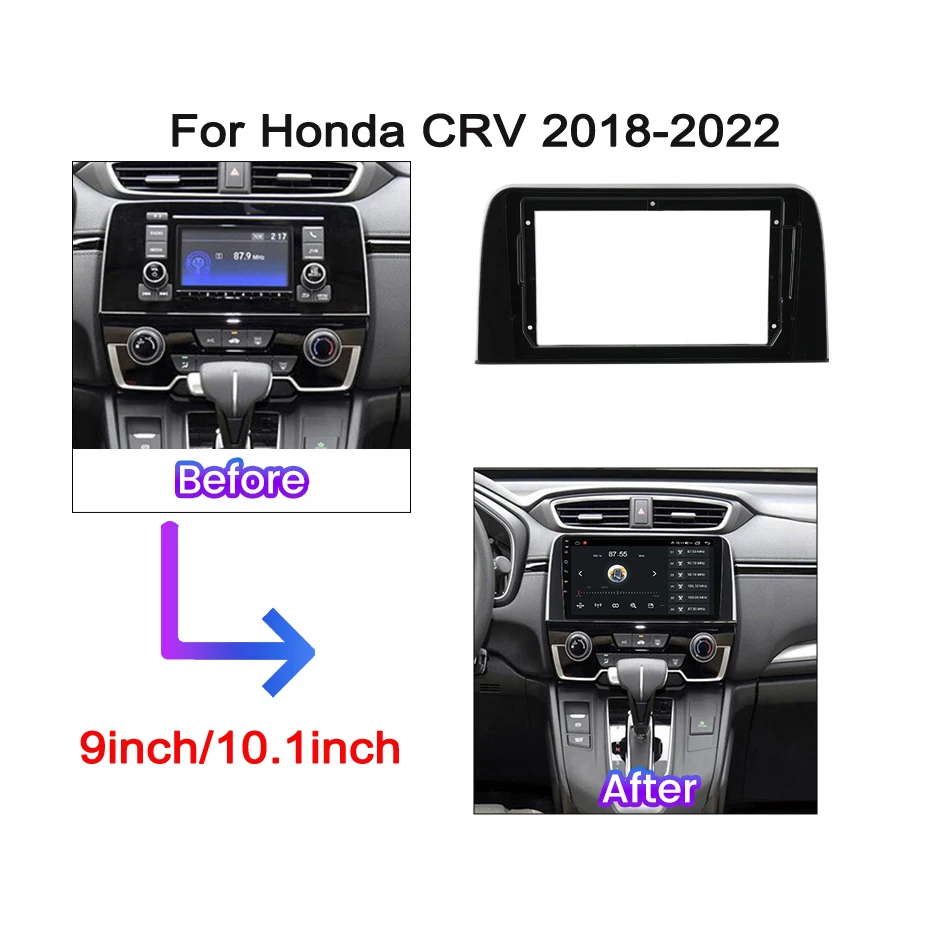 

9 Inch And 10.1" Car Radio Installation DVD GPS Mp5 Plastic Fascia Panel Frame for honda CRV 2017-2021 car panel Dash Mount Kit