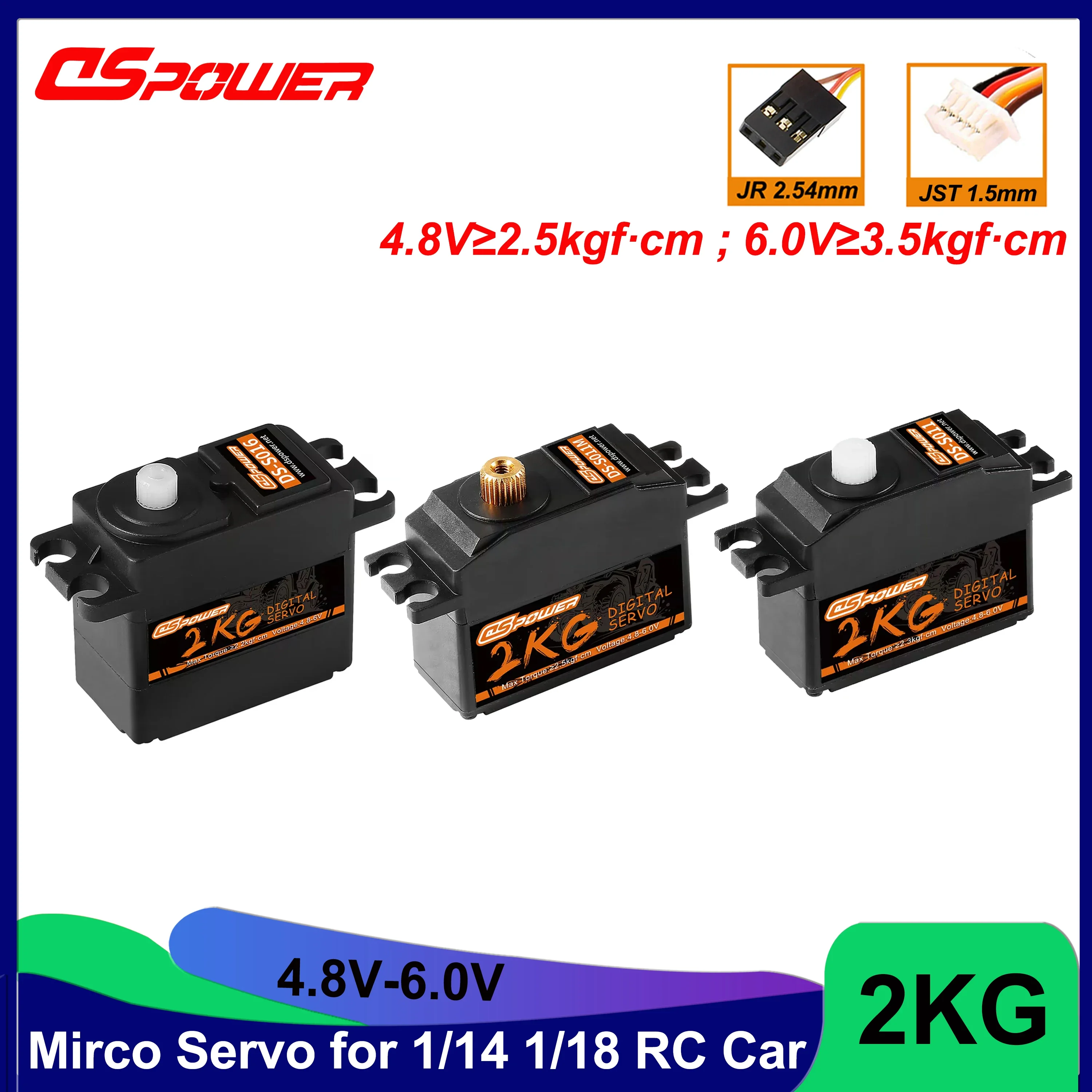 Фото DSpower 2 кг RC Микро Сервопривод 4,2 кг Водонепроницаемый Пластик/Металлический Сервопривод для 1/14 1/16 1/18 Hyper Go E-Revo 144001   C24 D12 MN99S №1