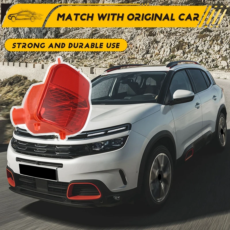 Отражающая пластина заднего бампера для Peugeot 4008 Citroen C5 AIRCROSS 2016 + предупреждающая